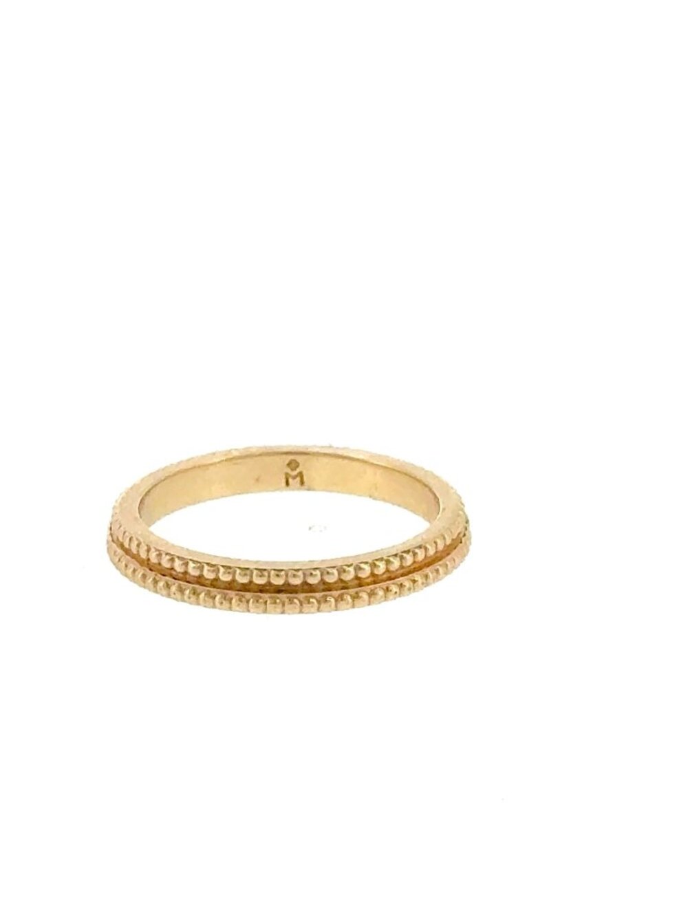 JABEL 18KYG Double Milgrain Wedding Band 2.6mm Size 6